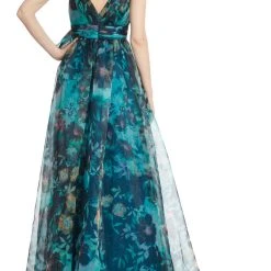 Badgley Mischka Ocean Floral Organza Gown -Badgley Mischka shop EG3552 GEMU 3 74373.1656453118