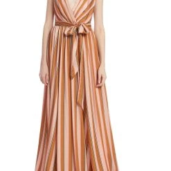 Badgley Mischka Vintage Striped Gown