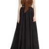 Badgley Mischka Classic Velvet Bow Bodice Gown