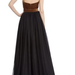 Badgley Mischka Classic Velvet Bow Bodice Gown -Badgley Mischka shop EG3622 BLBZ 3 27942.1660597562