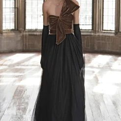 Badgley Mischka Classic Velvet Bow Bodice Gown -Badgley Mischka shop EG3622 VOGUE 18078.1660690924