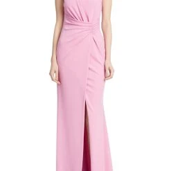 Badgley Mischka Draped Waist Gown