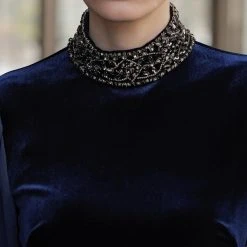 Badgley Mischka Velvet Embellished Cuff Gown -Badgley Mischka shop EG3684 DETAIL 32320.1660676450