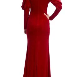 Badgley Mischka Velvet Gown With Dramatic Sleeves -Badgley Mischka shop EG3711 RED 3 75823.1660861148