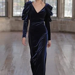 Badgley Mischka Velvet Gown With Dramatic Sleeves -Badgley Mischka shop EG3711 VOGUE 62528.1660676605