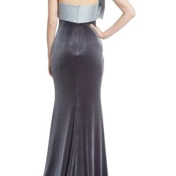 Badgley Mischka Strapless Stretch Velvet Bow Gown -Badgley Mischka shop EG3750 SVSA 3 59131.1660679581