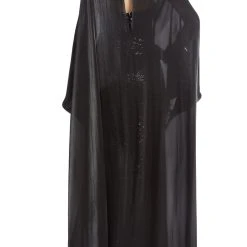 Badgley Mischka Flowy Long-Sleeved Charcoal Caftan -Badgley Mischka shop EG3816 CHAR 3 74346.1666735011