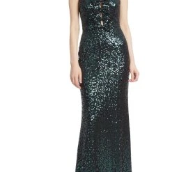 Badgley Mischka Strapless Sequin Mermaid Gown
