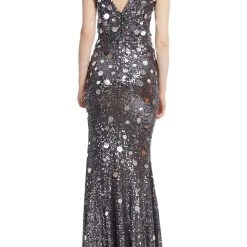 Badgley Mischka Sequin Deep V-Neck Mermaid Gown -Badgley Mischka shop EG3820 CHAR 3 84885.1666735020