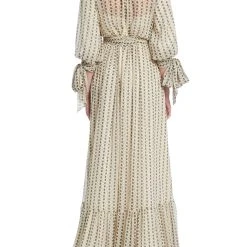 Badgley Mischka Sash Tie Semi-Sheer Maxi Dress -Badgley Mischka shop EG3830 IVMU 3 22271.1669674818