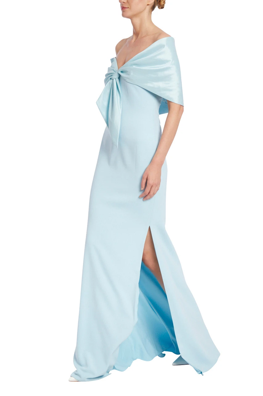 Badgley Mischka Off Shoulder Column Gown With Tie Wrap 4 Badgley Mischka Off Shoulder Column Gown With Tie Wrap - Image 2