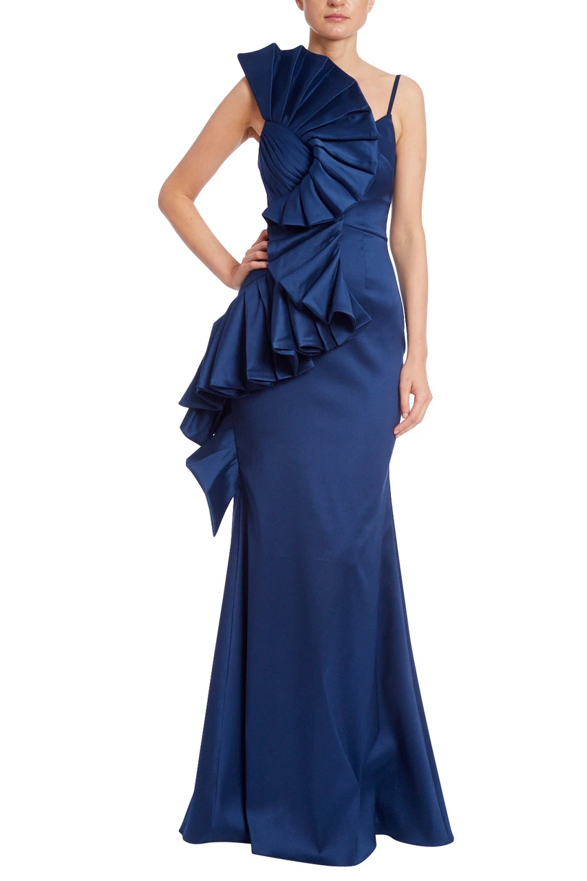 Badgley Mischka Sculptural Swirl Evening Gown 3 Badgley Mischka Sculptural Swirl Evening Gown