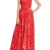Badgley Mischka Strapless Printed Chiffon Gown -Badgley Mischka shop EG3860 WTRM 1 29044.1674597318