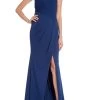 Badgley Mischka Pleated Crossover Gown With Side Slit -Badgley Mischka shop EG3861 MIBL 1 26495.1674597322