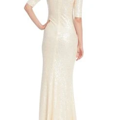 Badgley Mischka Sequined Evening Gown With Crystal Lace Trim -Badgley Mischka shop EG3909 EGSL 3 51537.1675970996