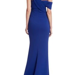 Badgley Mischka Pleated One-Shoulder Gown -Badgley Mischka shop EG3925 BLBE 3 69050.1674597351