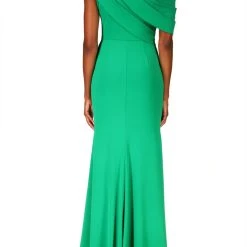 Badgley Mischka Draped One-Shoulder Gown -Badgley Mischka shop EG9016 3 PLGR 39678.1646257342