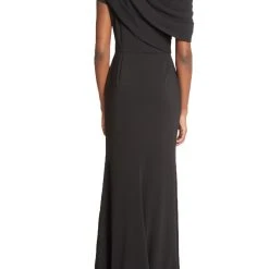 Badgley Mischka Draped One-Shoulder Gown -Badgley Mischka shop EG9016 BLCK 3 52955.1646257342
