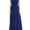 Badgley Mischka Pleated Gown With Ruffle Trim -Badgley Mischka shop EG9054 INDI 1 02505.1649716238