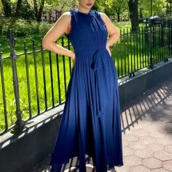 Badgley Mischka Pleated Gown With Ruffle Trim -Badgley Mischka shop EG9054 98375.1652222052