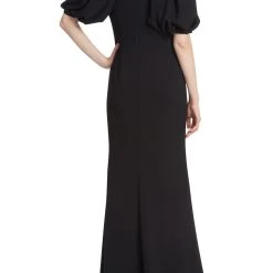 Badgley Mischka Gathered Sleeve Gown -Badgley Mischka shop EG9061 BLCK 3 14331.1663277359