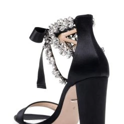 Badgley Mischka Everafter Embellished Block Heel -Badgley Mischka shop EVERAFTER MP5051 BLKSAT 2 BACK VIEW 76527 18501.1624950985