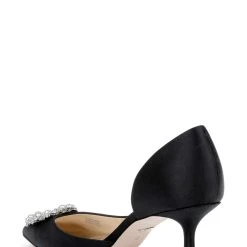 Badgley Mischka Fabia D’Orsay With Crystal Buckle -Badgley Mischka shop FABIA MP6701 BLKSAT 3 93312.1670620507