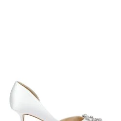 Badgley Mischka Fabia D’Orsay With Crystal Buckle -Badgley Mischka shop FABIA MP6701 WHTSAT 2 14032.1670620507