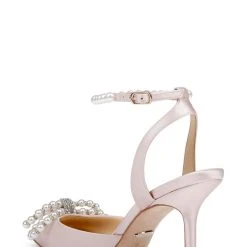 Badgley Mischka Faint Stiletto Heel With Pearl Bow -Badgley Mischka shop FAINT MP6741 PNKSAT 3 18028.1670620535