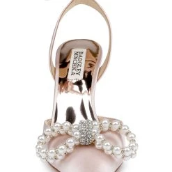 Badgley Mischka Faint Stiletto Heel With Pearl Bow -Badgley Mischka shop FAINT MP6741 PNKSAT 4 49467.1670620535