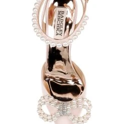 Badgley Mischka Faint Stiletto Heel With Pearl Bow -Badgley Mischka shop FAINT MP6741 PNKSAT 5 47446.1670620535