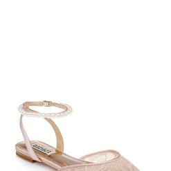 Badgley Mischka Fawn Mesh Pointed Toe Flat With Rhinestone Ankle -Badgley Mischka shop FAWN MP6713 SFTBLS 1 11893.1678470855