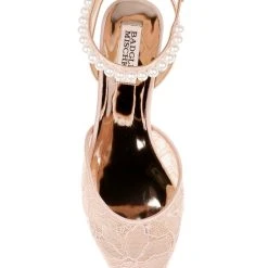 Badgley Mischka Fawn Mesh Pointed Toe Flat With Rhinestone Ankle -Badgley Mischka shop FAWN MP6713 SFTBLS 5 42451.1677878053