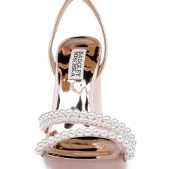 Badgley Mischka Feisty Pearl Block Heel -Badgley Mischka shop FEISTY MP6715 PNKSAT 4 58217.1670620555