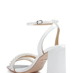 Badgley Mischka Feisty Pearl Block Heel -Badgley Mischka shop FEISTY MP6715 WHTSAT 3 17389.1670620555