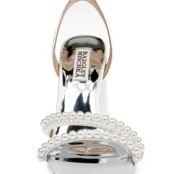 Badgley Mischka Feisty Pearl Block Heel -Badgley Mischka shop FEISTY MP6715 WHTSAT 4 41015.1670620555