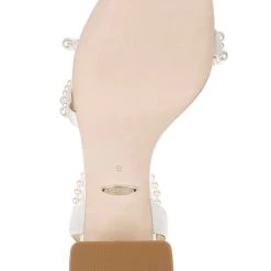 Badgley Mischka Feisty Pearl Block Heel -Badgley Mischka shop FEISTY MP6715 WHTSAT 6 62997.1670620555