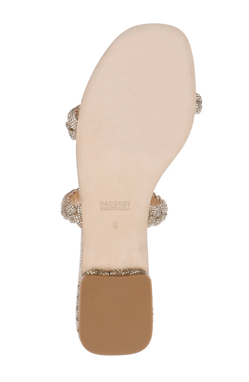 Badgley Mischka Femme Glitter Flat Sandal With Bejeweled Braided Straps 8 Badgley Mischka Femme Glitter Flat Sandal With Bejeweled Braided Straps - Image 6