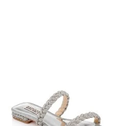 Badgley Mischka Femme Glitter Flat Sandal With Bejeweled Braided Straps 20 Badgley Mischka Femme Glitter Flat Sandal With Bejeweled Braided Straps -Badgley Mischka shop FEMME MP6718 SILTXL 1 16249.1678470577