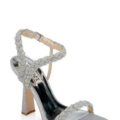 Badgley Mischka Fennel Braided Spool Heel -Badgley Mischka shop FENNEL MP6720 SILTXL 1 29618.1669052592