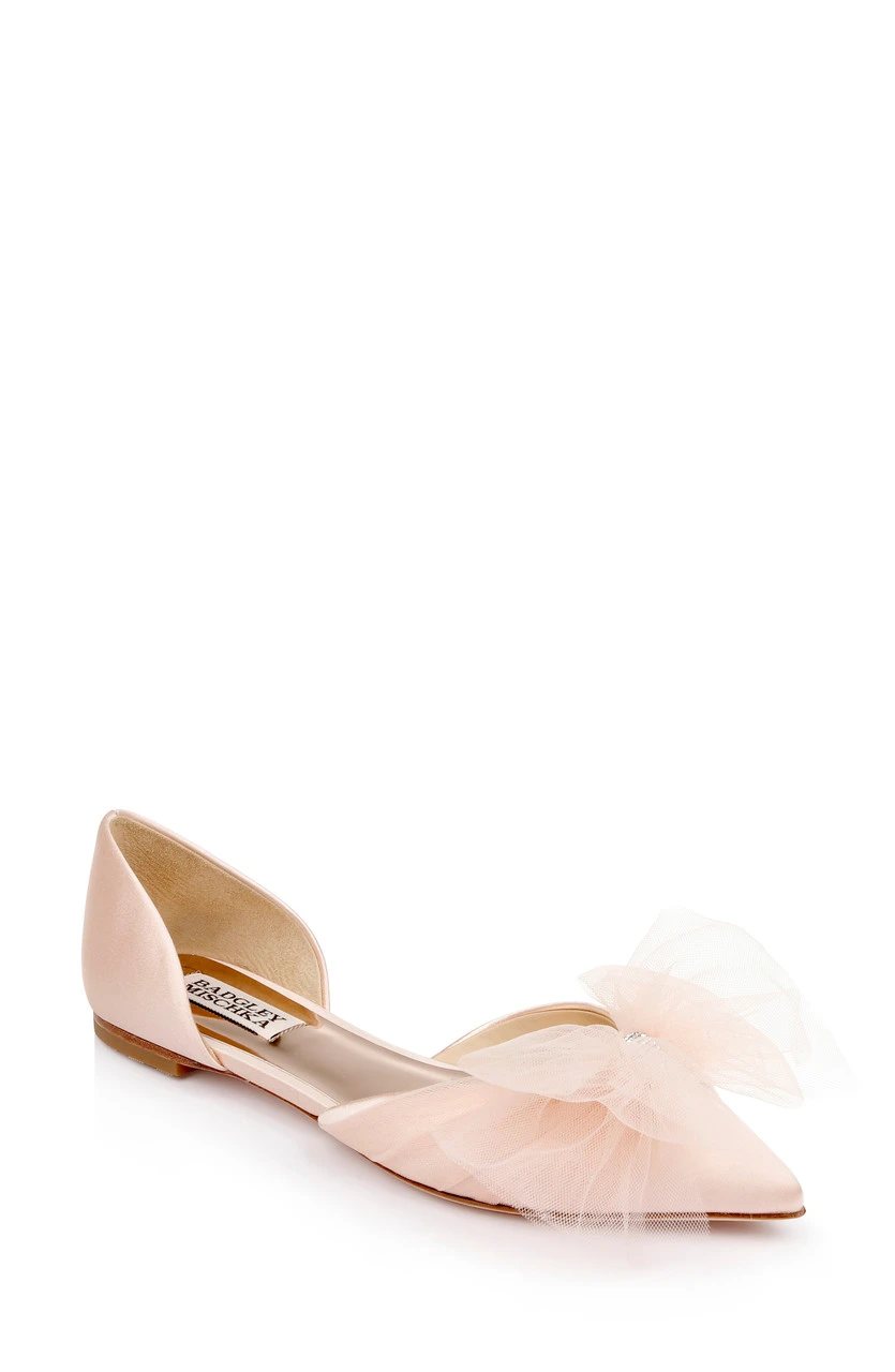 Badgley Mischka Fergie Tulle Pointed Toe Flat 3 Badgley Mischka Fergie Tulle Pointed Toe Flat