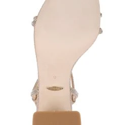 Badgley Mischka Firey Bejeweled Block Heel Sandal -Badgley Mischka shop FIREY MP6728 PALGLD 6 44715.1670620590
