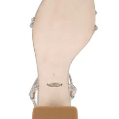 Badgley Mischka Firey Bejeweled Block Heel Sandal -Badgley Mischka shop FIREY MP6728 SILTXR 6 33716.1670620590