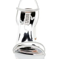 Badgley Mischka Firey Bejeweled Block Heel Sandal -Badgley Mischka shop FIREY MP6728 WHTSAT 4 77397.1670620590