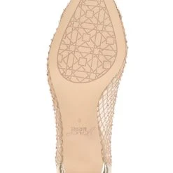 Jewel Badgley Mischka Floria Stone Mesh Pointed Toe Pump -Badgley Mischka shop FLORIA JW3553 GLDMSH 6 BOTTOM VIEW 16191.1630440528
