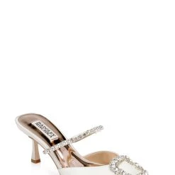 Badgley Mischka Flutter Pointed Slide With Crystal Buckle -Badgley Mischka shop FLUTTER MP6733 IVRSAT 1 23393.1670620619