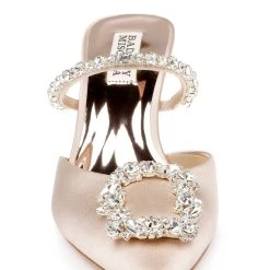 Badgley Mischka Flutter Pointed Slide With Crystal Buckle -Badgley Mischka shop FLUTTER MP6733 NUDSAT 4 20356.1670620619