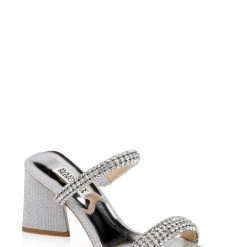 Badgley Mischka Frankie Bejeweled Block Heel Slide -Badgley Mischka shop FRANKIE MP6737 SILTXR 1 76407.1670620635