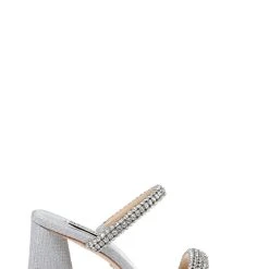 Badgley Mischka Frankie Bejeweled Block Heel Slide -Badgley Mischka shop FRANKIE MP6737 SILTXR 2 55588.1670620635