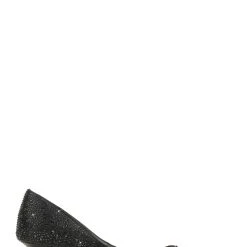 Jewel Badgley Mischka Frenchie Wide Width Pointed Toe Kitten Heel -Badgley Mischka shop FRENCHIE JW3549 BLKSAT 3 87465.1666637464